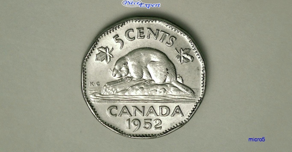 1952 - Coin détérioré 5nt+Eclat feuille droite+Coin fendillé Date Cpe_1123