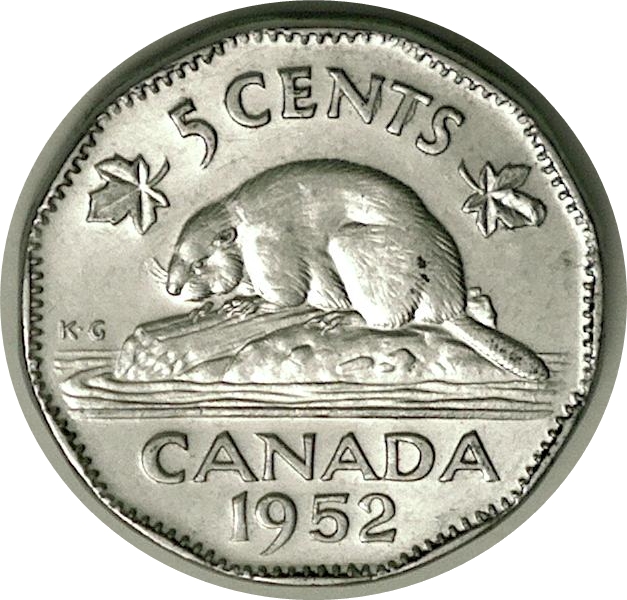 1952 - Coin détérioré 5nt+Eclat feuille droite+Coin fendillé Date Cpe_1125