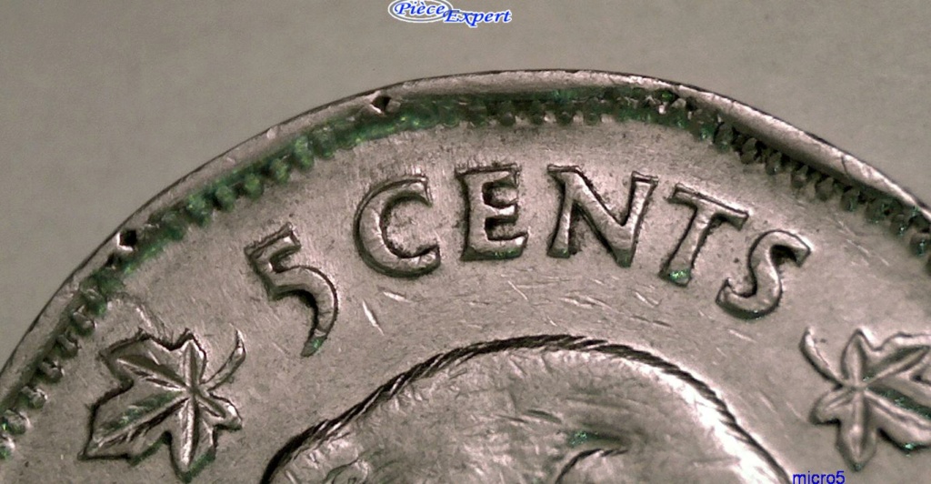 1947 - ML Coin Détérioré sur 5 CENTS (Die Deterioration)  Cpe_1722