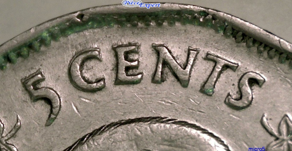 1947 - ML Coin Détérioré sur 5 CENTS (Die Deterioration)  Cpe_1723