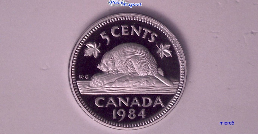 1984 - ''Épreuve'' Doublure de la Feuille gauche et 5 cents Cpe_1916