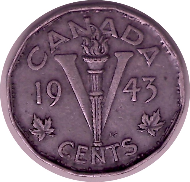 1943 - Coin Fendillé de la pointe du buste au listel Cpe_i494