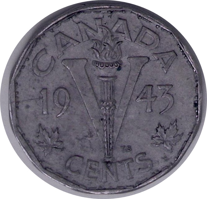 1943 - Coin fendillé du 1 au listel Cpe_i522