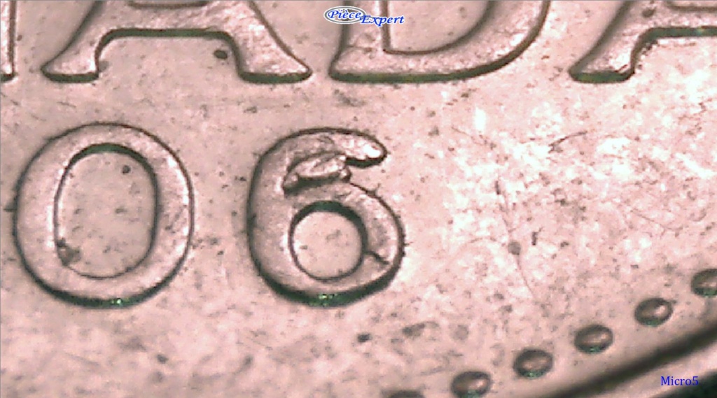 2006 - Éclat de Coin, "6" Partiellement Obstrué (Die Chip, Filled "6")   Image296