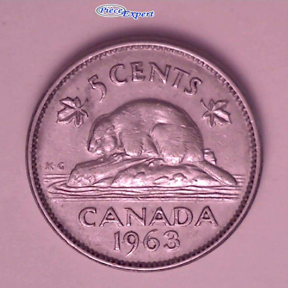 1963 - Coin Détérioré, Double Castor & "5 CENTS" (Dbl. Beaver & 5 CENTS) Image409