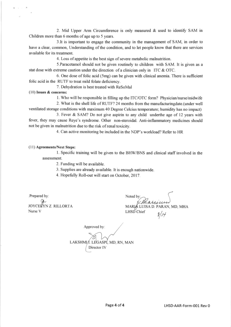 DCOPO 2017-1051: Authority for some DOH-CAR Personnel to attend the 5th Batch of the Training on Management of Severe Acute Malnutrition (SAM) and Training of Trainers (TOT) on the Use of the PIMAM Training Modules on August 7-11, 2017 at Icon Hotel, Timo 1051_010