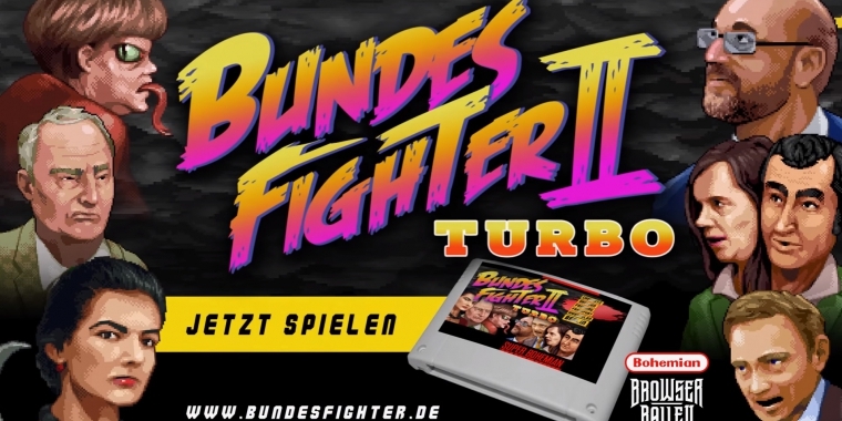 [NOT MUGEN] Bundes Fighter II TURBO - where election candidates become some aliens and monsters to fight against each other in Street Fighter II style! Bundes11