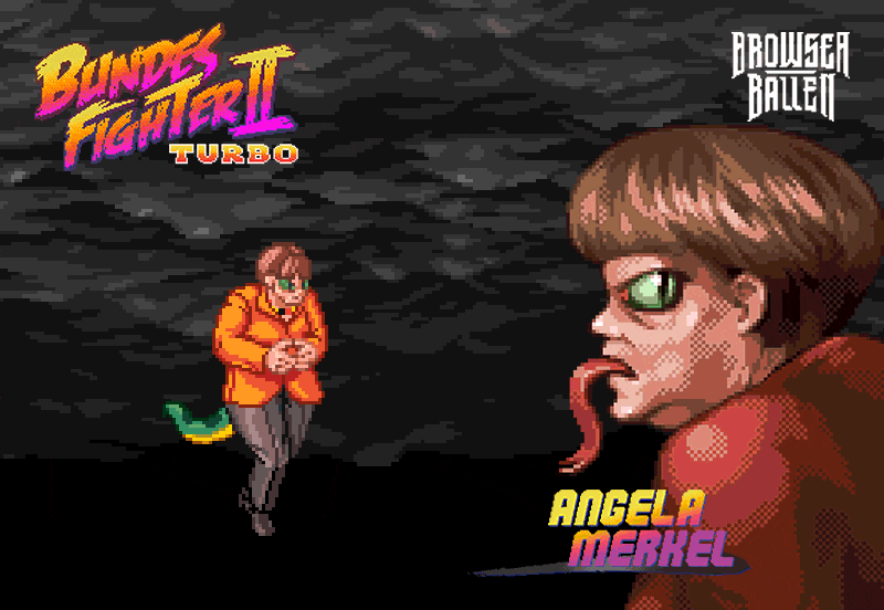 [NOT MUGEN] Bundes Fighter II TURBO - where election candidates become some aliens and monsters to fight against each other in Street Fighter II style! Merkel10