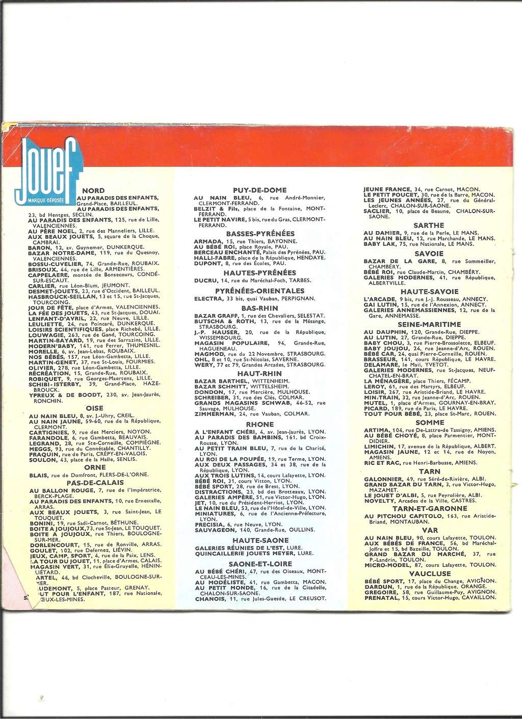 [JOUEF 1967] Catalogue + tarif vente au détail 1967 Jouef330