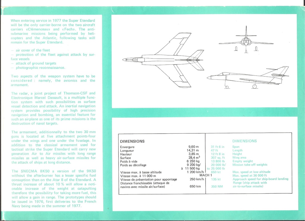 Plaquette de présentation DASSAULT SUPER ETENDARD Plaque27