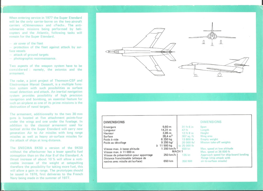 Plaquette de présentation DASSAULT SUPER ETENDARD  Plaque27