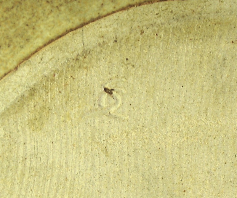Stoneware Plate Incised Mark SC Dscf4311