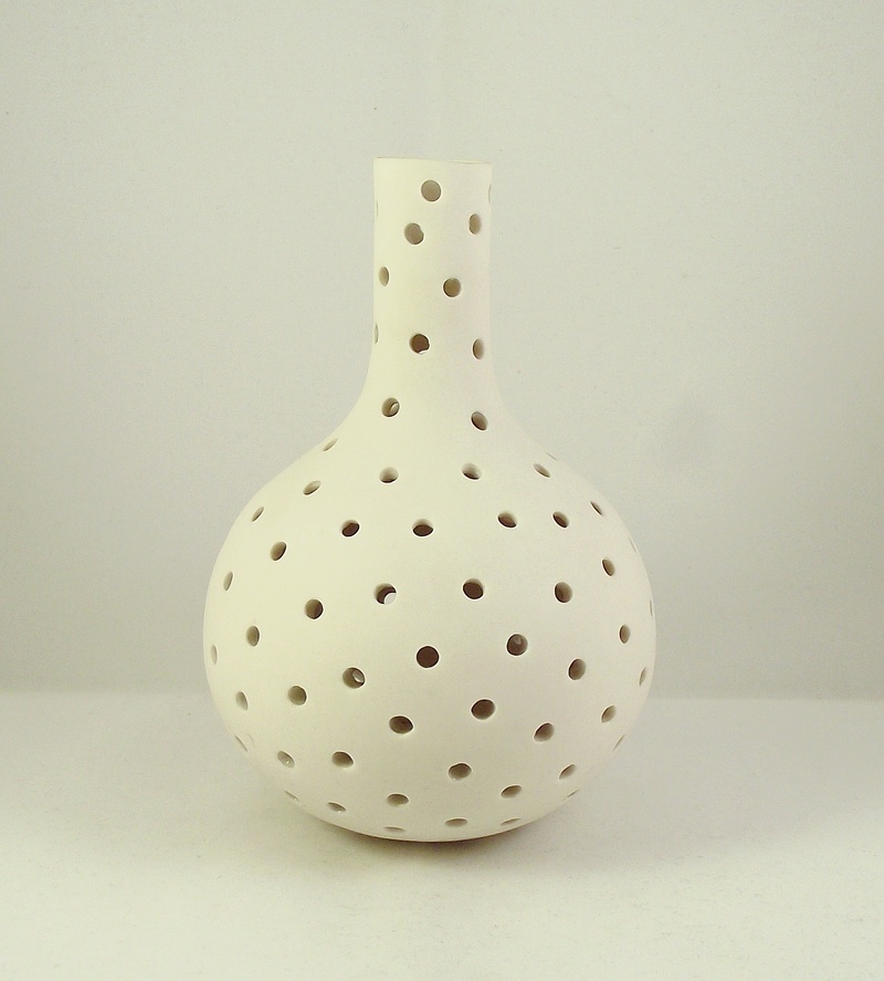 Oriental Inspired Porcelain Vase Pierced - possibly Anna Whitehouse  Dscf5411