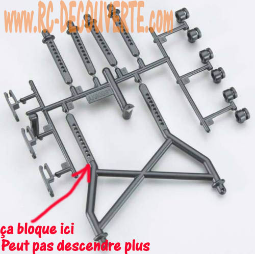 Comparaison de support de carrosserie Long pour SCX10-v1 et SCX10-II Suppor10