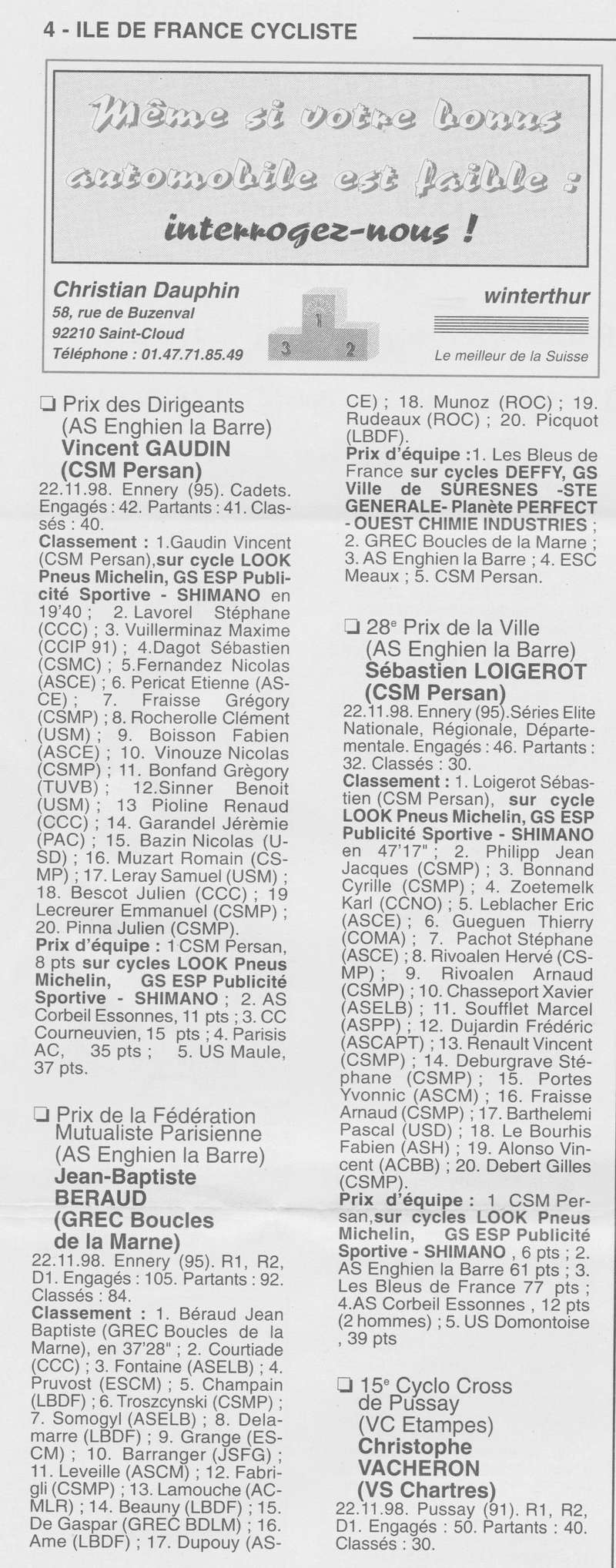  Coureurs et Clubs de Octobre 1996 à décembre 1999 - Page 26 02610