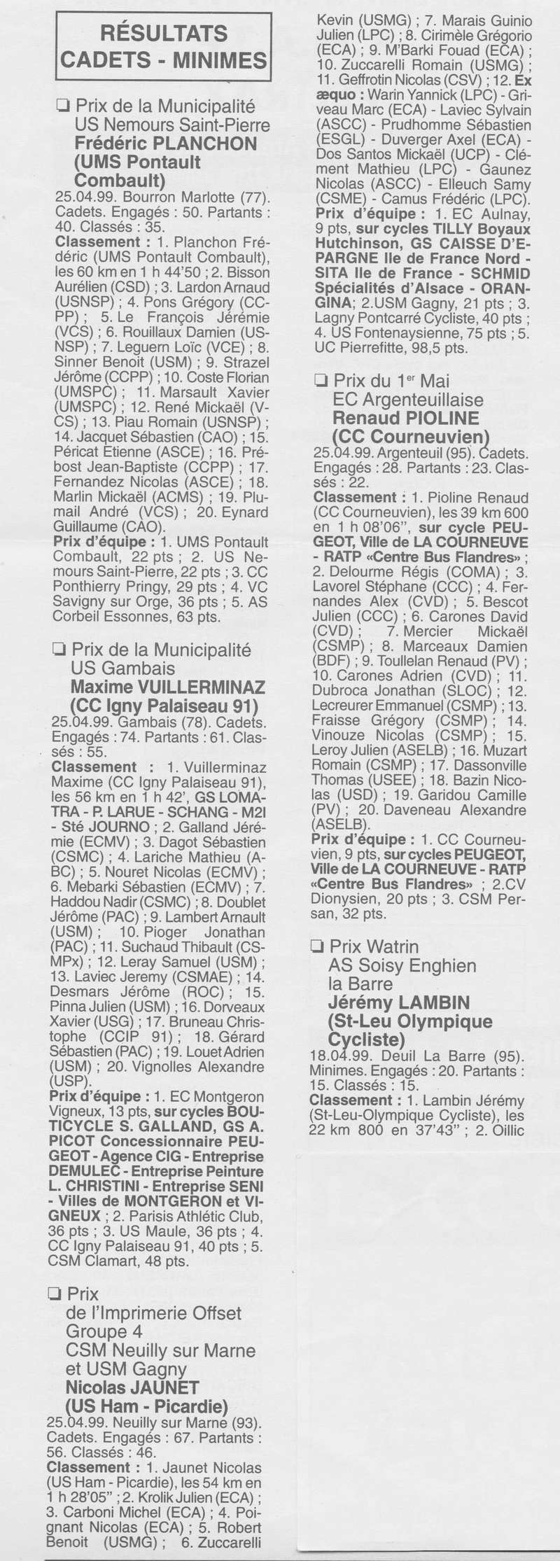  Coureurs et Clubs de Octobre 1996 à décembre 1999 - Page 30 1_01310