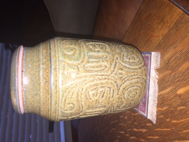 Lidded Ginger Jar Signed Tribal Motif? Jar110