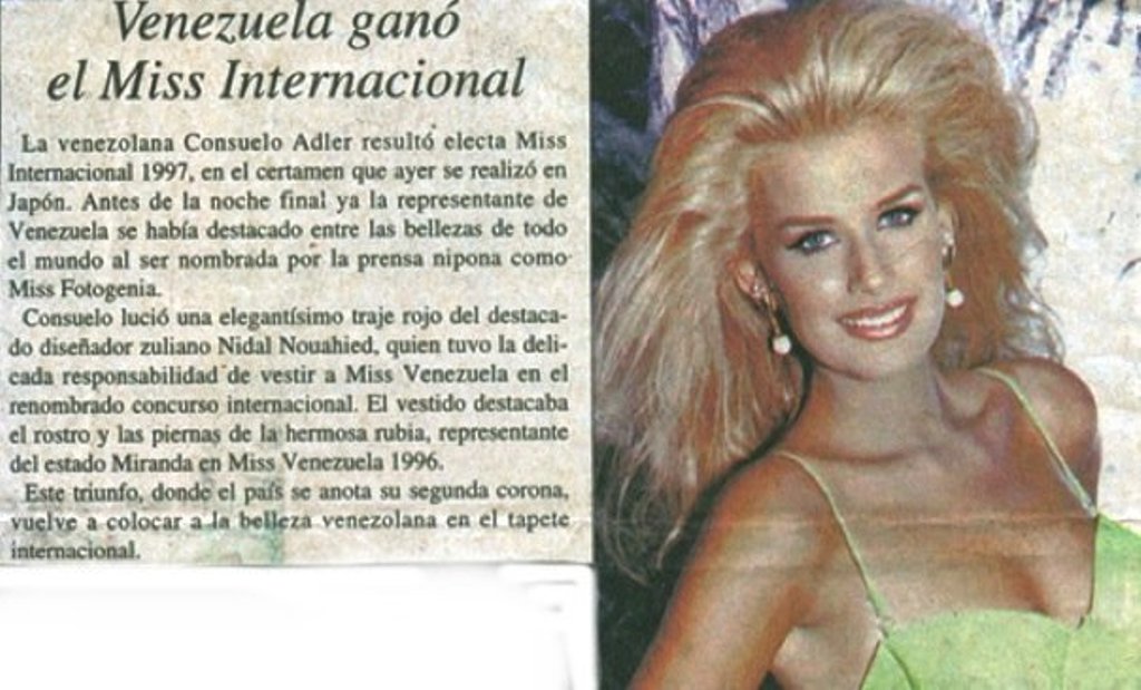 consuelo adler, miss international 1997. 3c195710