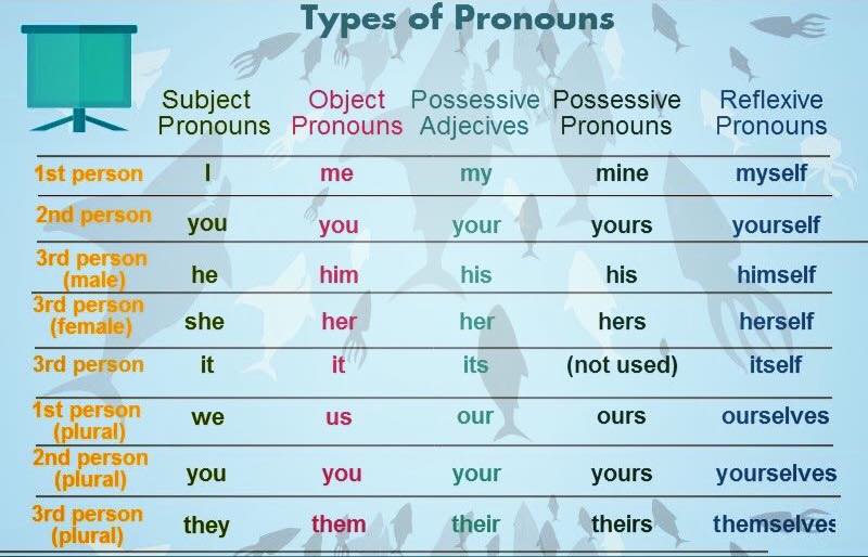 PRONOUNS (PRONOMBRES) Types-10