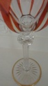 Beautiful hock glass with a part coloured bowl and elaborate stem ID please Img_2048