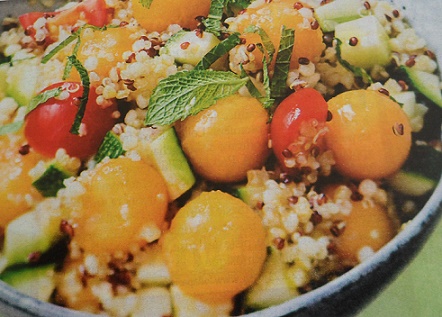 Salade de Quinoa, melon, courgettes, tomates-cerises et menthe Salade10