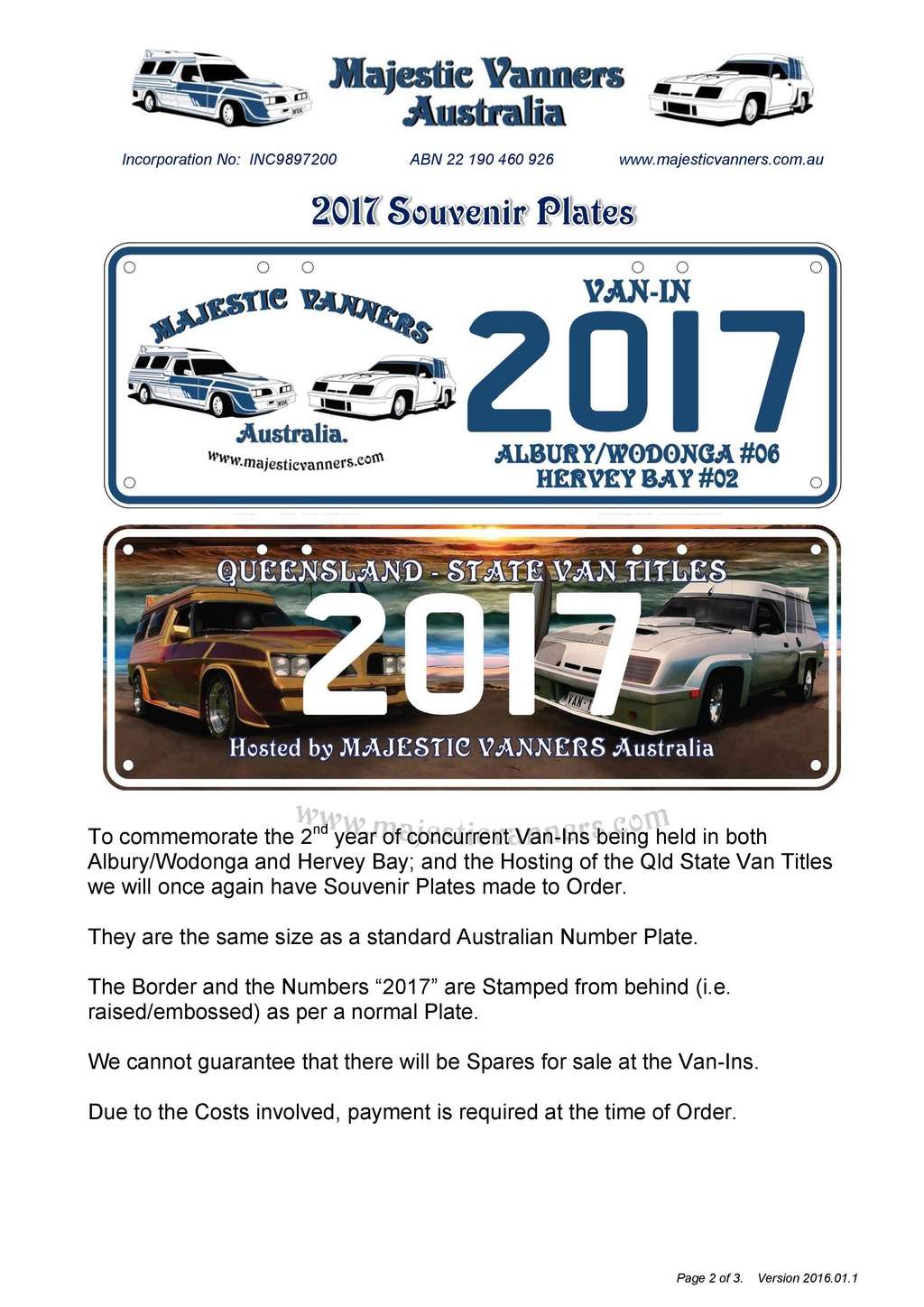 Souvenir Order Form - Hervey Bay Van-In #02 & Qld State Van Titles 2017_v10