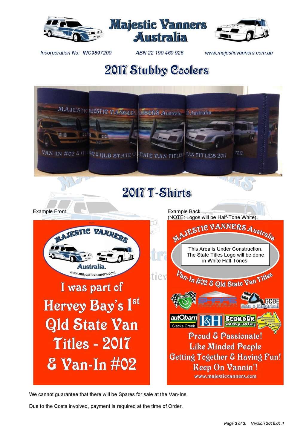 Souvenir Order Form - Hervey Bay Van-In #02 & Qld State Van Titles 2017_v11