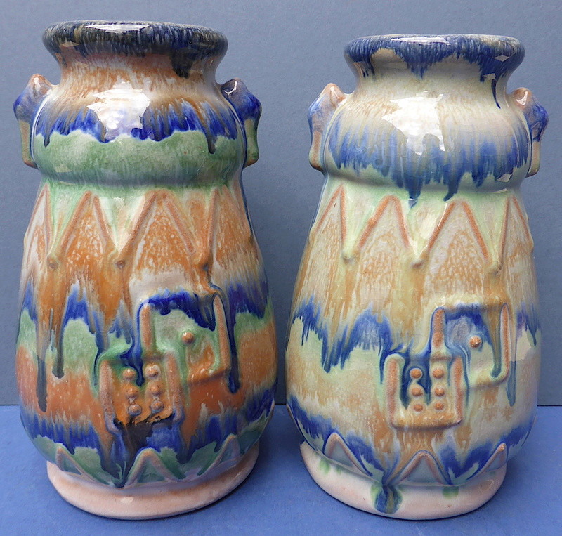 Help to ID Pair of 1930s Drip Glaze Vases P1360514