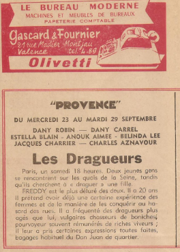 LE PROVENCE DE VALENCE  compléments de programmes années 50 1959_210
