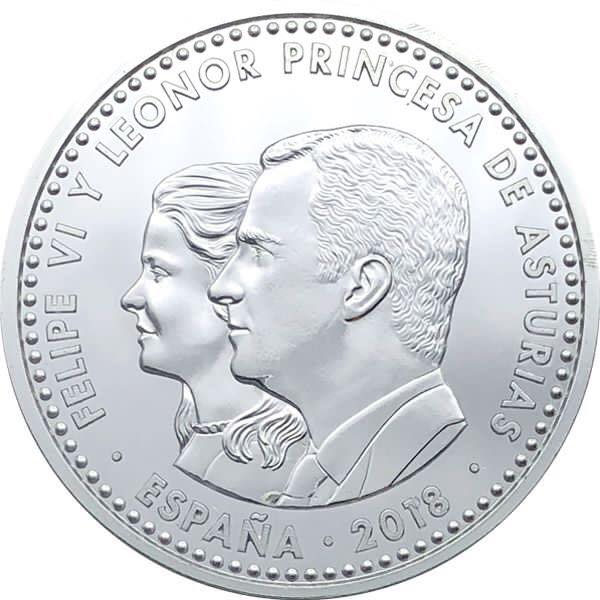 30 Euros Felipe VI y Leonor. 1300 Aniversario del reino de Asturias. 2018. 37500410