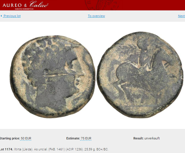 Monedas que fallan de leyenda :Opinión sobre Caligula e Iltirta Ilti10
