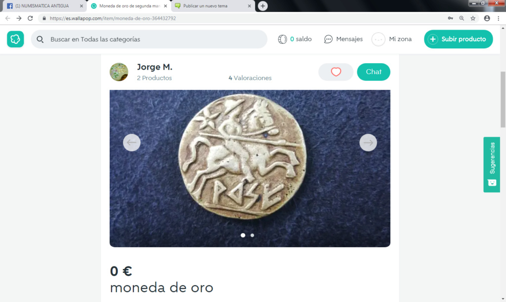 Moneda antigua de oro Sagunto Jinete escucho ofertas Jorge10