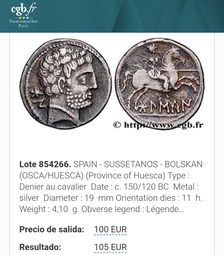 Subasta cgb.fr  24/10/23 y su denario de Bolskan Scree666