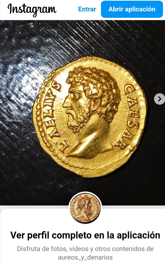 Aureos y denarios en instagram Scree699