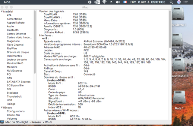 Sondage pour carte Wifi et bluetooth Captu122