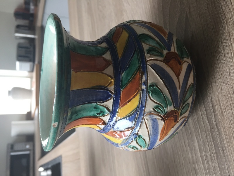 Italian sgraffito vase Img_2631