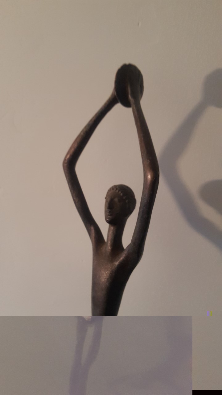 Modernist Bronze elongated discus thrower Giacometti style Thumbn10