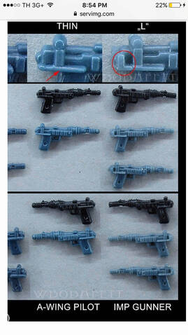 Imperial Gunner/A-Wing Pilot Blaster/Gun VERY CLOSE Star Wars 