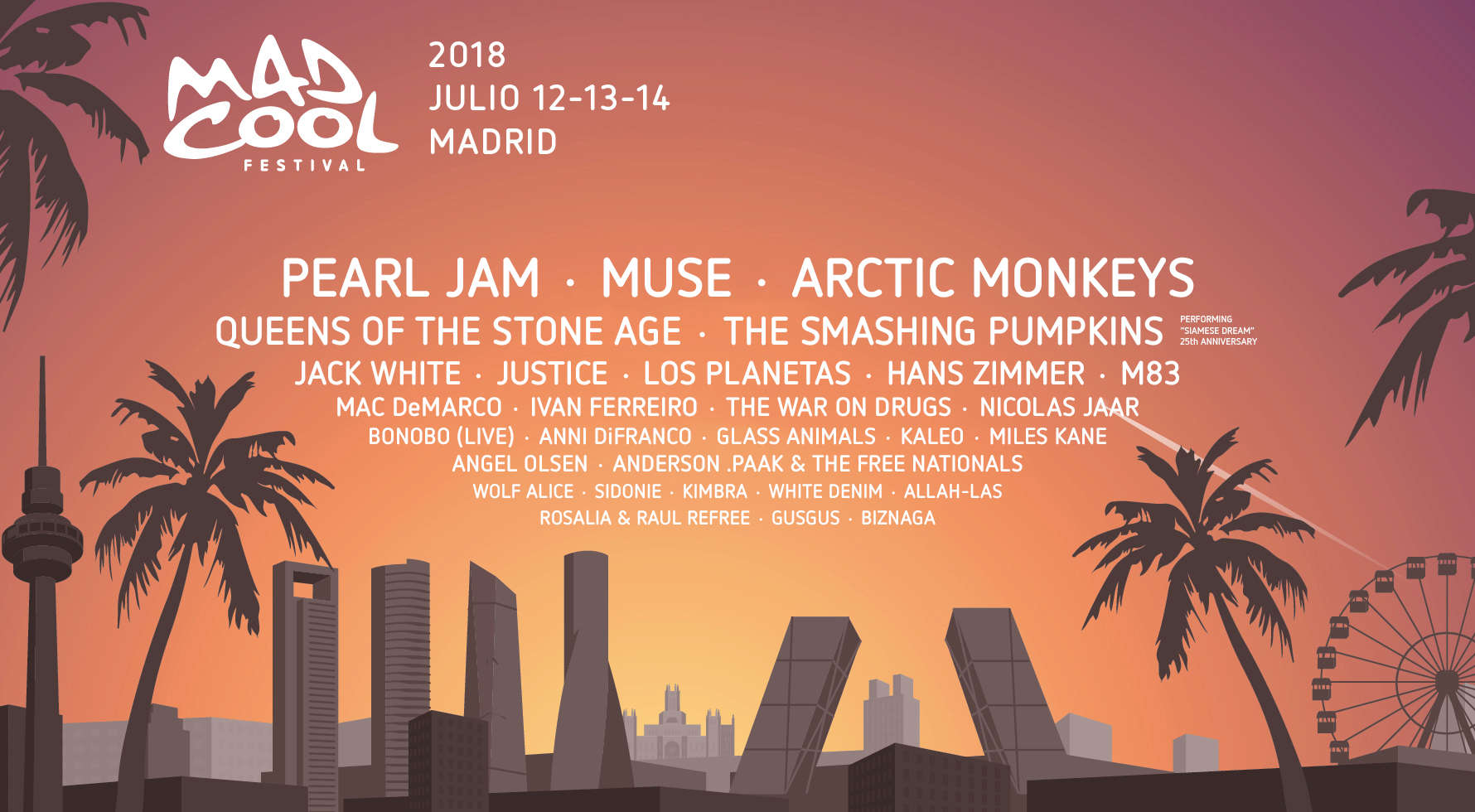 Mad Cool Festival 2018 Cartel13