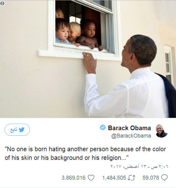 تغريدة أوباما عن العنصرية هي أكثر التغريدات إعجابا في تاريخ تويتر Eeee10