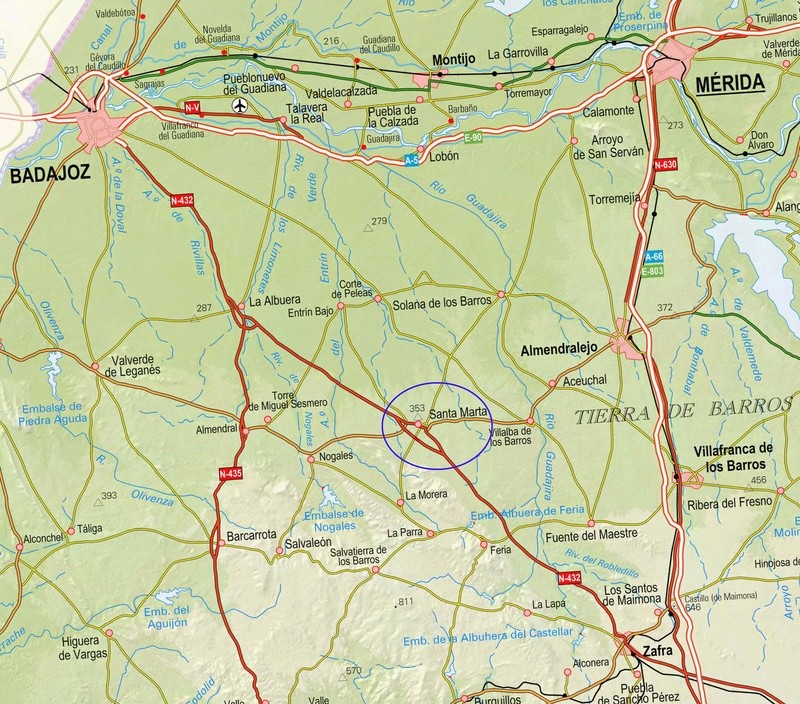 7 MESA DE MINERALES DE EXTREMADURA (SANTA MARTA - BADAJOZ) Mapa_u10