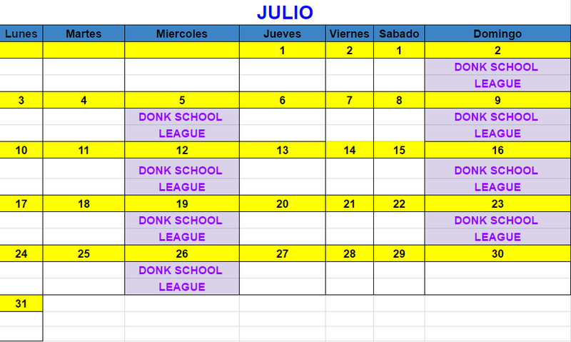 Registro Donk School League Julio 2017 Caljul10