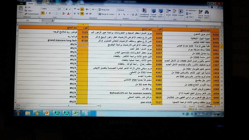 منتجات توفرت اليوم الاثنين 31-7-2017   بفرع المنصوره 324