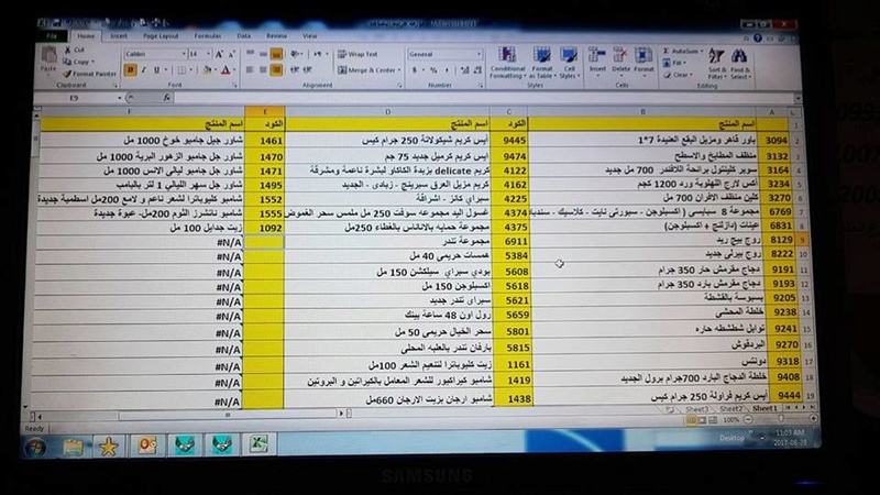 منتجات توفرت اليوم الاثنين 28-8-2017  بفرع المنصوره 446