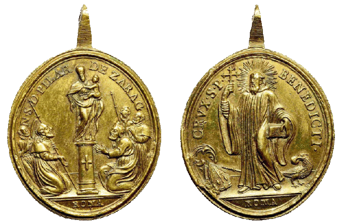 Iconografía de  la VIRGEN DEL  PILAR  en las medallas devocionales Julius10