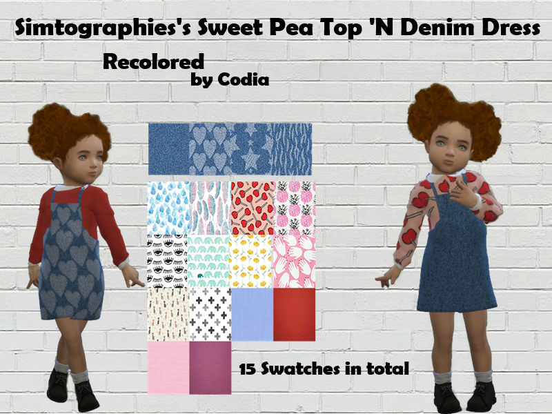 Simtographies' Sweet Pea Top and Denim Dress 113