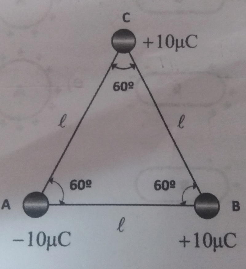 Força elétrica no triângulo equilátero 20170810