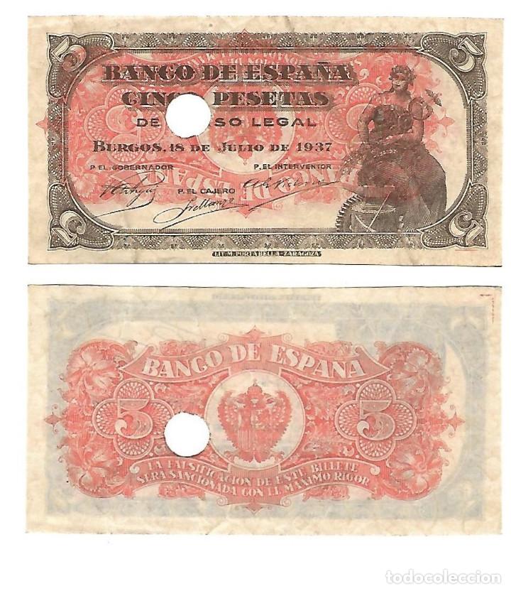 5 pesetas de 18 de julio de 1937. Prueba de impresión. Prueba10