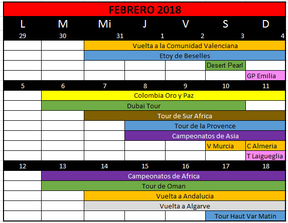 Colombia Oro y Paz 2018 Calend10