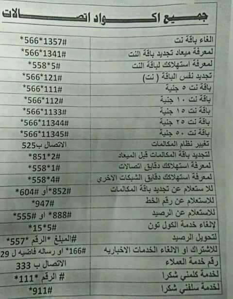 100 - اكواد المحمول: كود التليفون خارج نطاق الخدمة أو الرقم الذي طلبتة غير صحيح وكود منع المعاكسات ...الخ 210